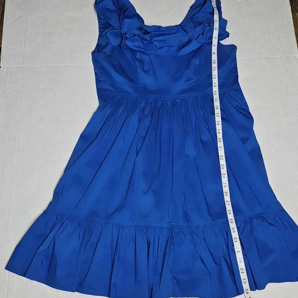 Maggy London Multi Tier Boho Blue Cottagecore‎ Ruffle Dress Sz 6 - Picture 8 of 10